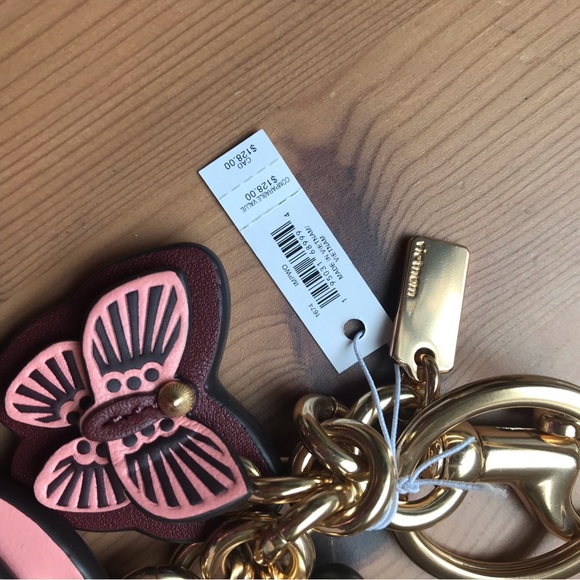 🦋Coach Butterfly Cluster Bag Charm Im/Boysenberry Multi - Picture 7 of 8